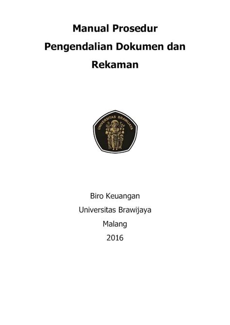 PDF Manual Prosedur Pengendalian Dokumen Dan Rekamanbirokeuangan Ub