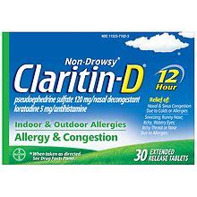 Claritin D Hour Nasal Congestion Sinus Pressure Allergy Relief