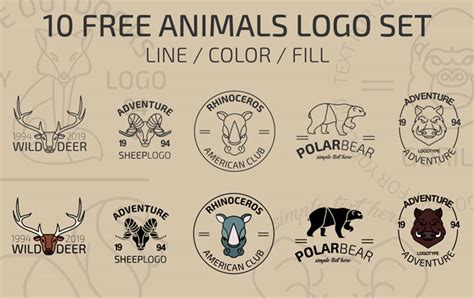 10 Free Animals Logo in Vector Set – Free PSD Templates