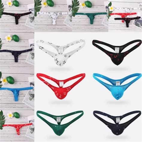 MEN S UNDERWEAR THONGS Low Rise G String Bikini Briefs Bulge Pouch