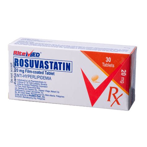 Ritemed Rosuvastatin 20mg 1 Tablet Prescription Required Watsons