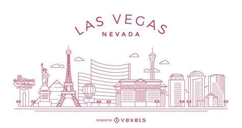 Las Vegas Stroke Skyline Vector Download