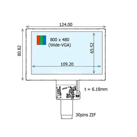 COM50H5N15ULC Ortustech 5 Inch TFT LCD Display 800480 Transflective