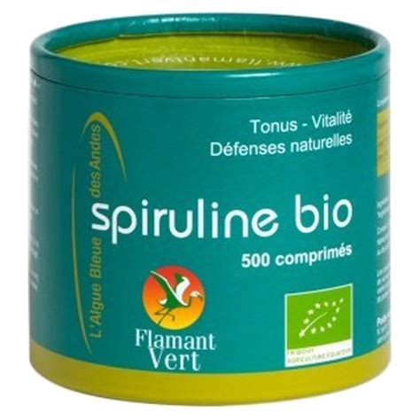 Spiruline comprimés de 500 mg Flamant vert Boite de 500 comprimés