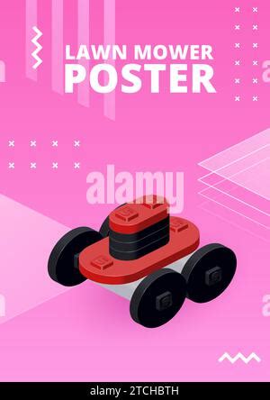 Lawn Mower Poster For Print And Design Vector Illustration Stock