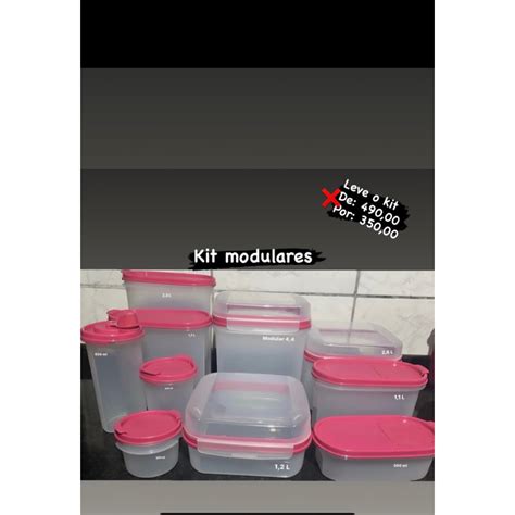 Kit Modular Tupperware Rosa Shopee Brasil