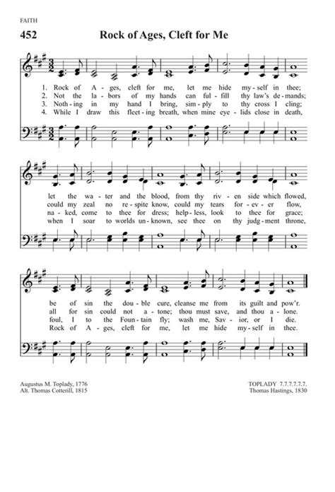 Trinity Psalter Hymnal 452. Rock of Ages, cleft for me | Hymnary.org