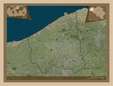 West Vlaanderen Belgium Low Res Satellite Labelled Points Of Cities