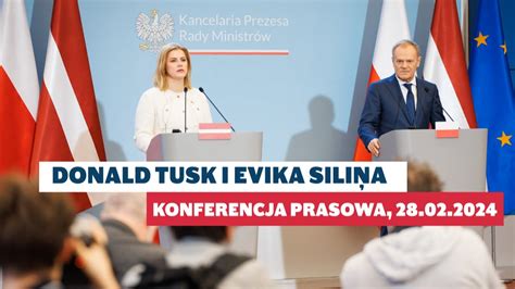 Donald Tusk i Evika Siliņa konferencja prasowa 28 02 2024 YouTube