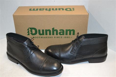 Dunham Mens Gavin Dun Chukka Leather Ankle Boot Black 12 D Wingtip Ortholite Ebay