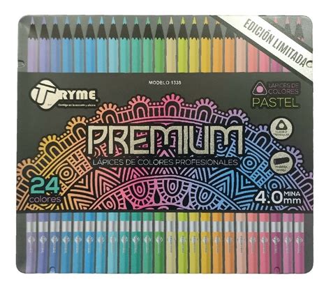 24 Lapices De Colores Pastel Edicion Premium Tryme Dibujo DUE