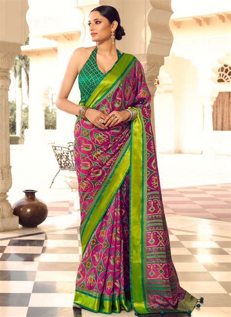 Buy Multi Colour Ceremonial Traditional Saree Online