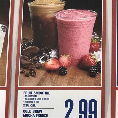 Costco Food Court Menu Smoothie