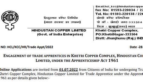 Hcl Recruitment 2022 Trade Apprentice Recruitment Apply From Here