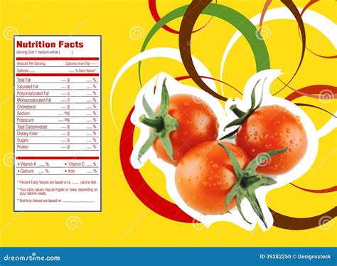 Tomato Nutrition Facts Vector Illustration | CartoonDealer.com #39282250