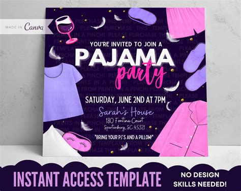 Pajama Party Invitation Template