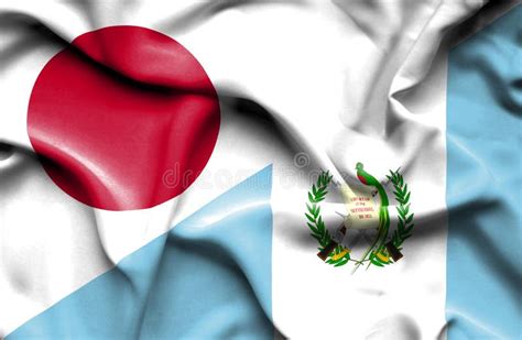 Japan Vs Guatemala Guatemalan Smoky Mystic Flags Placed Side By Side