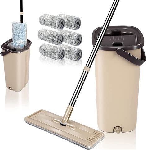 Buy MasthomeSqueegee Mop And Bucket With 6PCS Mop Pads Easy Self