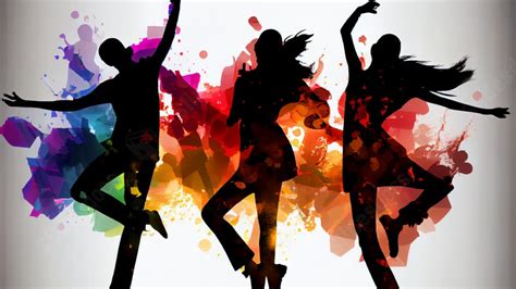 Colorful People Dancing Silhouette Powerpoint Background For Free ...