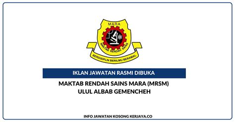 Maktab Rendah Sains Mara Mrsm Ulul Albab Gemencheh Pegawai