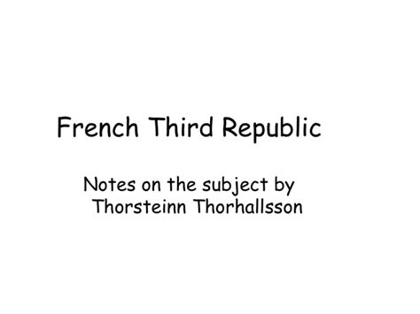 The third french republic