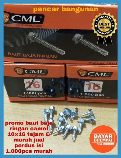 Jual Baut Baja Ringan X Camel Skrup Baja Ringan Baut Baja