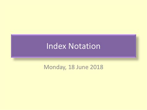 index notation teaching resources