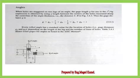 Civil 120 78 Net Area For An Unequal Angle With Several Gauge Lines F E Exam Review Arabic