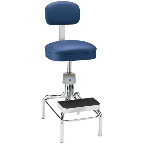 Pedigo Adjustable Chrome Deluxe Lab Stool With Backrest And Footrest