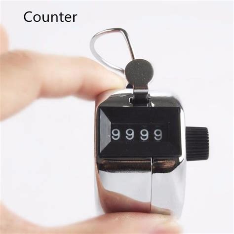 Hand Tally Counter 4 Digit Mechanical Palm Click Counter Metal Hand