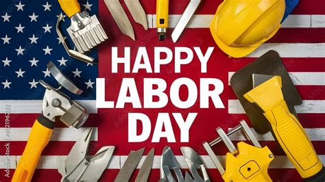 American Labor Day Banner with Flag and Text Stock Illustration | Adobe ...