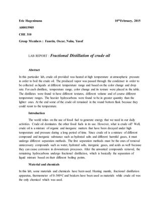 Crude Oil Fractional Distillation | PDF | Free Download