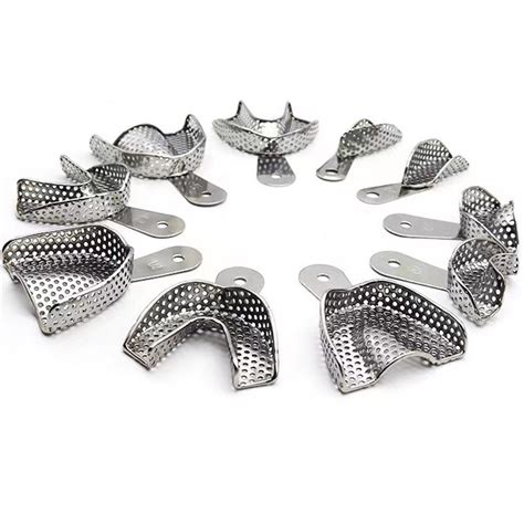 Dental Autoclave Metal Impression Trays Perforated Stainless Steel