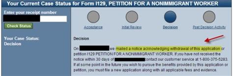 USCIS Case Statuses For H1B Visa Flow Chart Workflow Screenshots