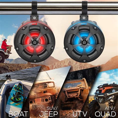 Pyle Way Waterproof Off Road Speakers W Active Passive Marine