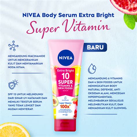 Jual Nivea Extra Bright Body Serum 10 Super Vitamin Skin Food