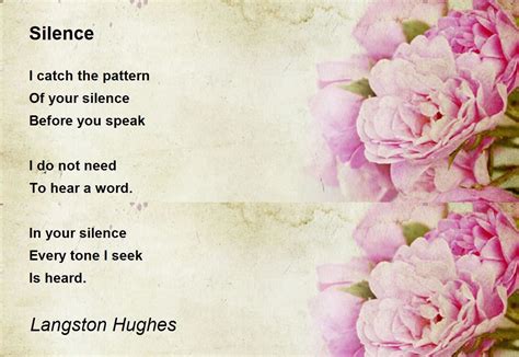 Silence Poem By Langston Hughes Poem Hunter