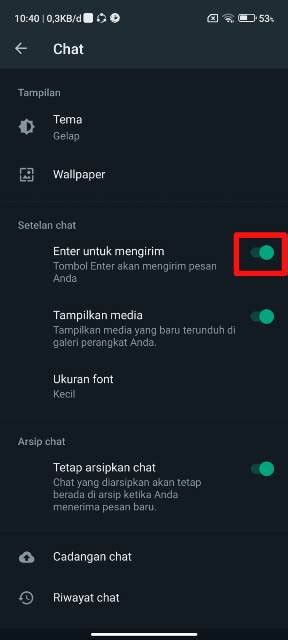 Cara Mengaktifkan Tombol Enter Di Keyboard Android Saat Mengetik Di WA