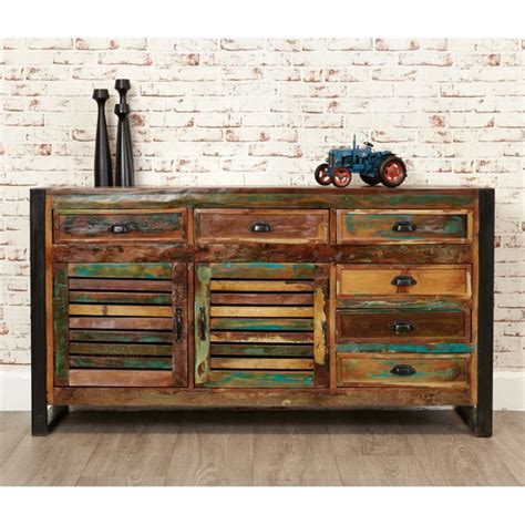 Sideboards Reclaimed Wood Urban Chic Large Sideboard Cupboard Irf02c By Baumhaus