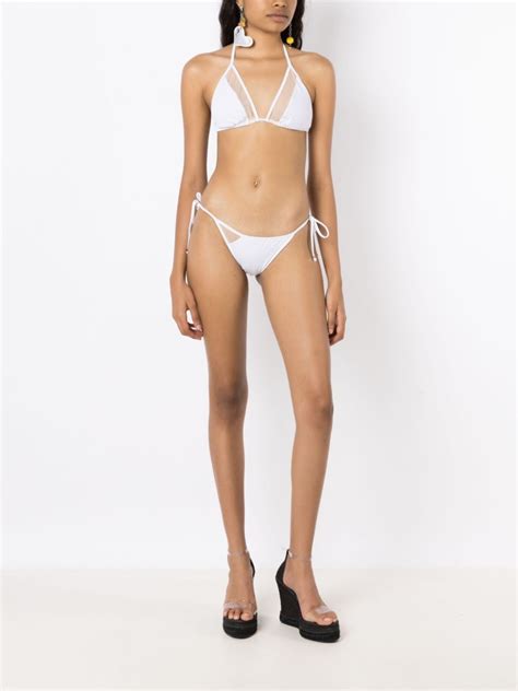 Amir Slama Sheer Panels Triangle Bikini Farfetch