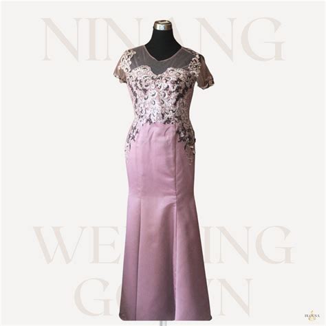 Principal Sponsor Mother Ninang Wedding Dress Gown Old Rose For Sale