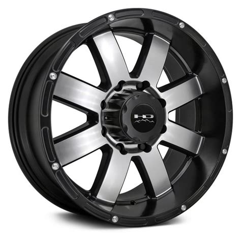 HD OFF ROAD 8 POINT Wheels Satin Black With Machined Face Rims