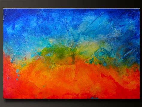 Spectrum 36 X 24 Abstract Acrylic Painting Contemporary