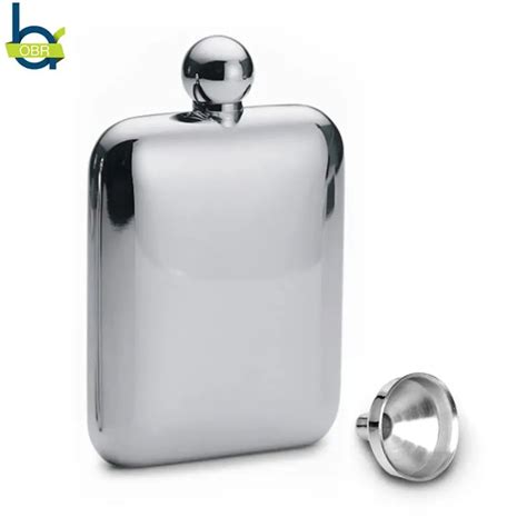 Obr 6oz Stainless Steel Square Shape Hip Flask Portable Pocket Flask