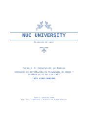 Tarea Docx Nuc University Divisi N On Line Tarea Depuraci N