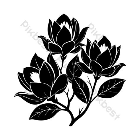 Flowers Silhouette Vector Images Png Images Eps Free Download Pikbest