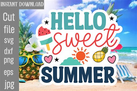 Hello Sweet Summer Svg Cut File Graphic By Simacrafts · Creative Fabrica