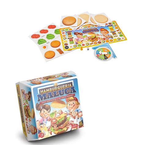 Kit Jogo De Tabuleiro Hamburgueria Pizzaria Maluca Grow Loja Zuza