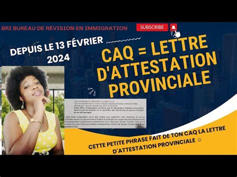 Caq Lap Lettre D Attestation Provinciale Vous Pouvez Demandez Le