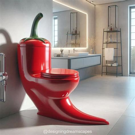 Red Chili Pepper Shaped Toilet Hot Design For Modern Bathrooms